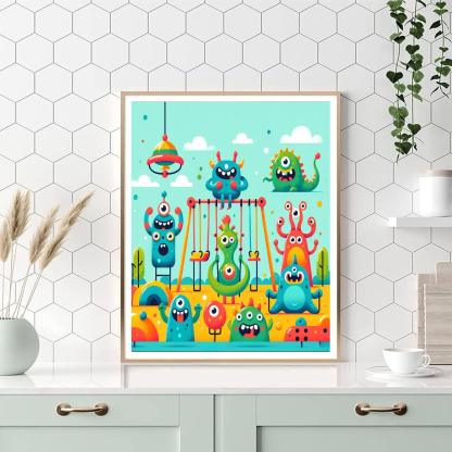 Silly Monster Playground Numbered Painting Kits