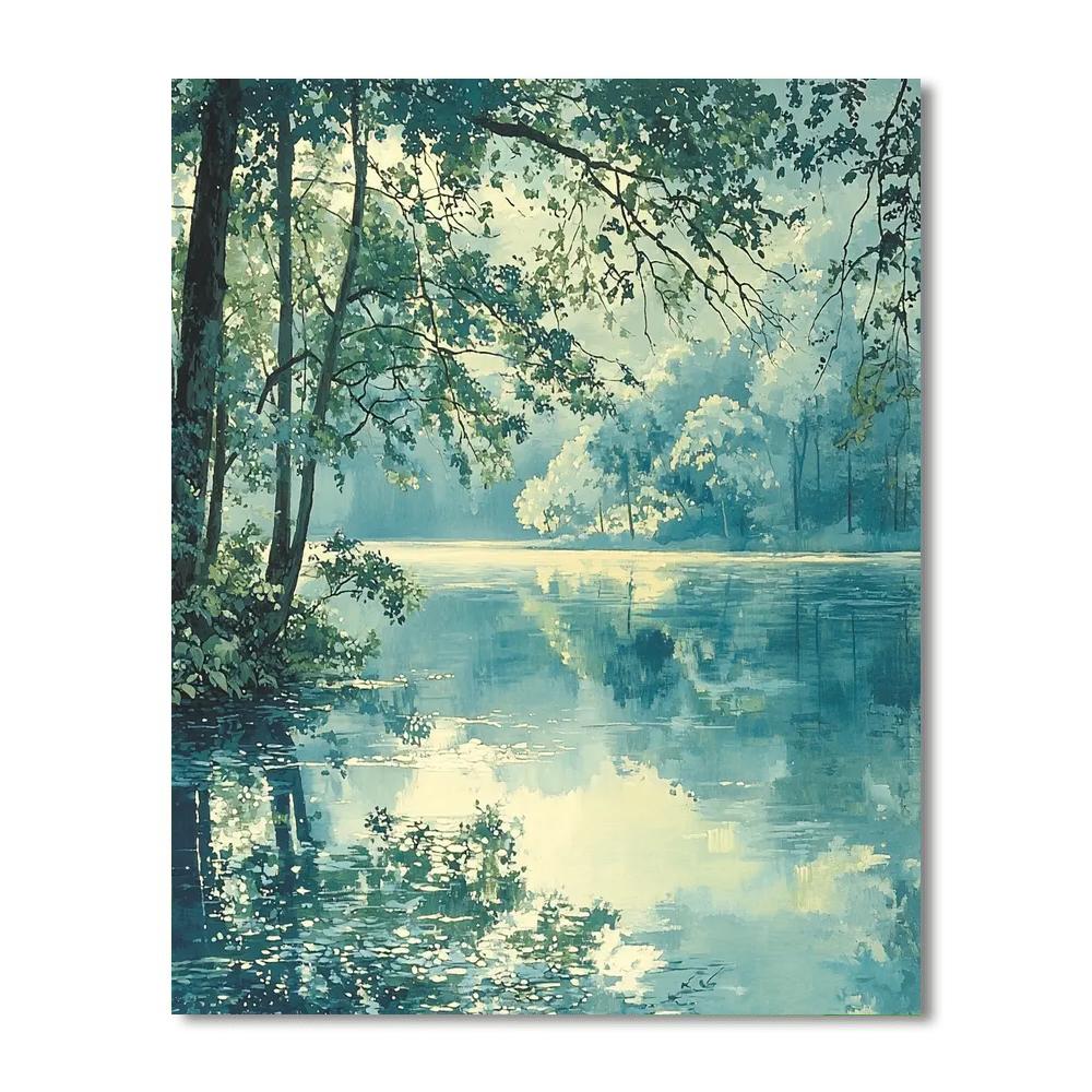 Waterhouse Inspired Waterhouse's Lake Serenity  Number Painting