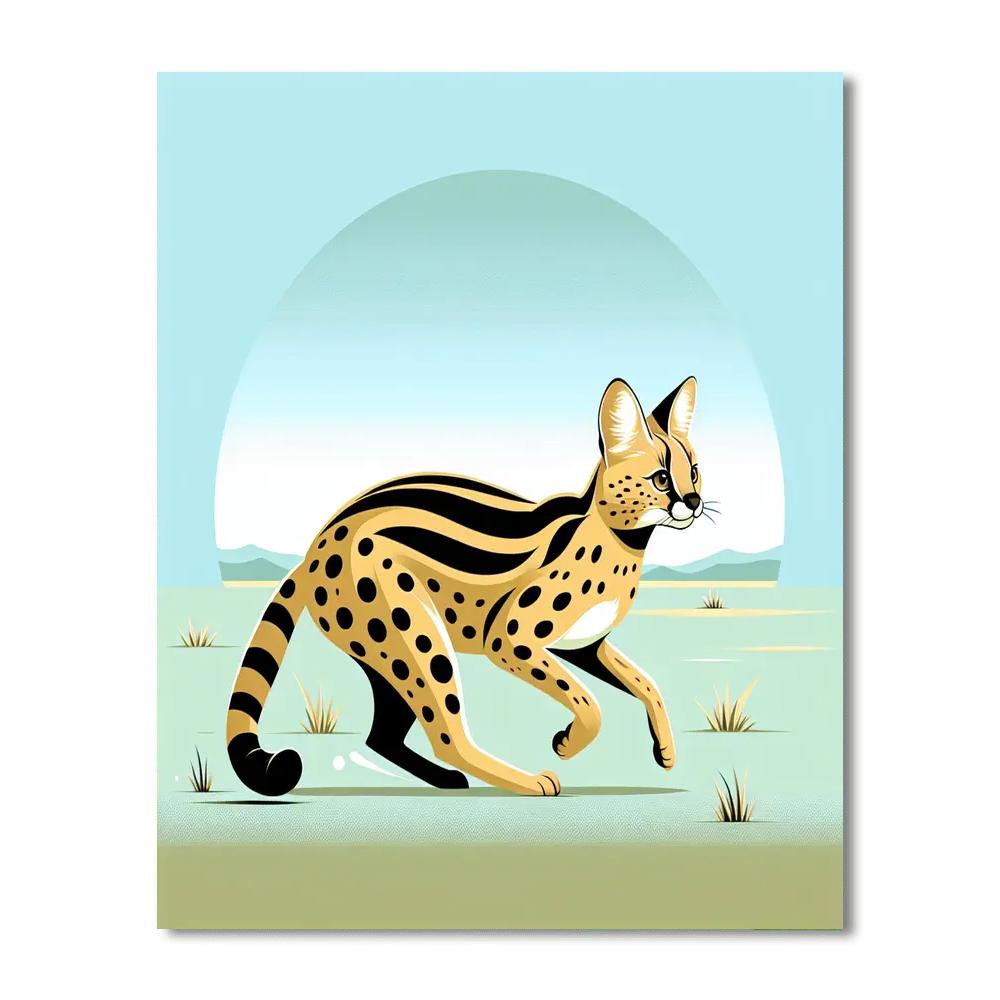 Spirited Serval Paint By Numbers Art