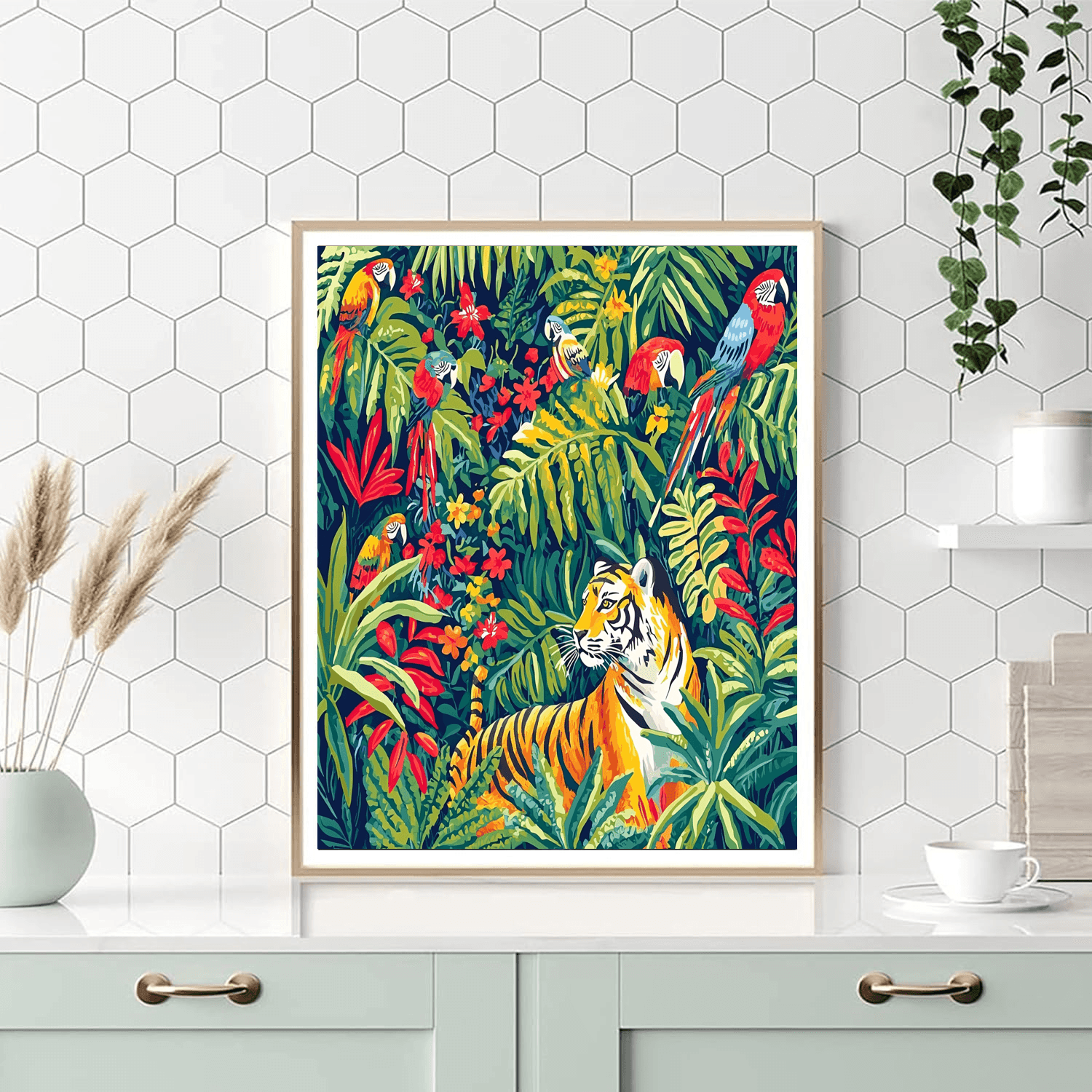 Henri Rousseau Inspired Colorful Creatures Of The Jungle  Numbered Painting Kits