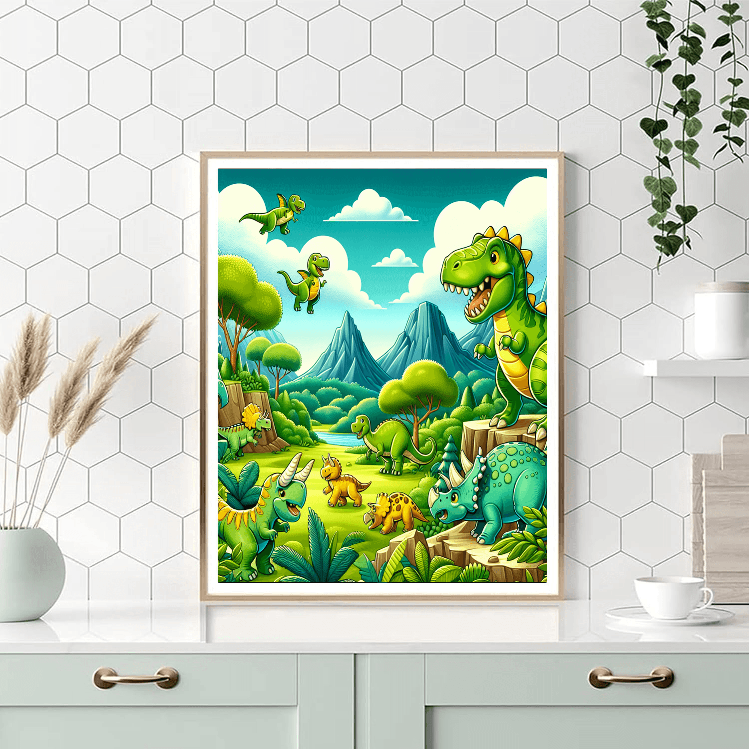 Playful Dino Land Paint By Number
