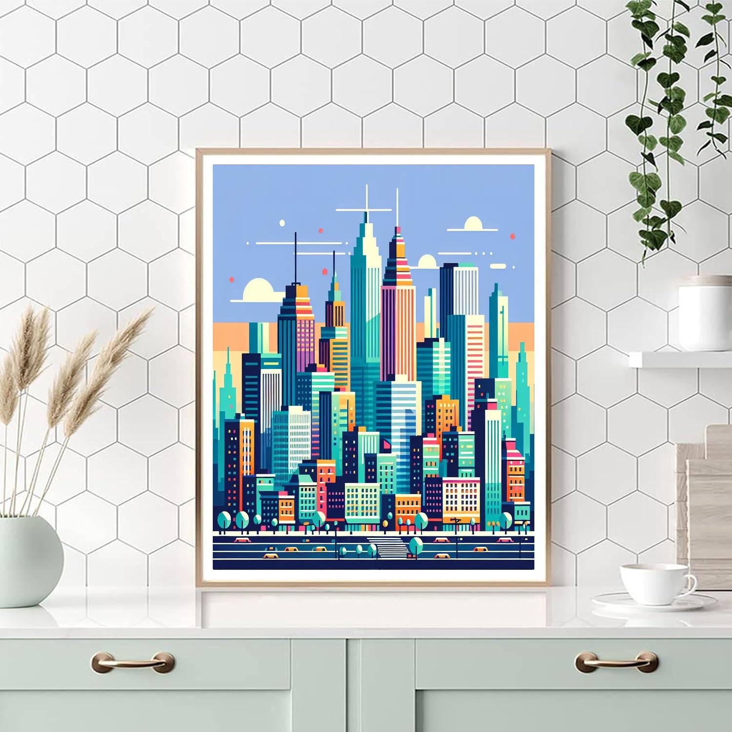 City Skyline Extravaganza DIY Paint By Numbers