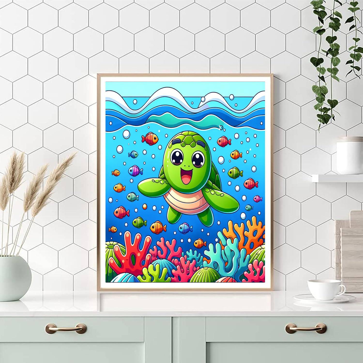 Fun-loving Turtle Paint By Number