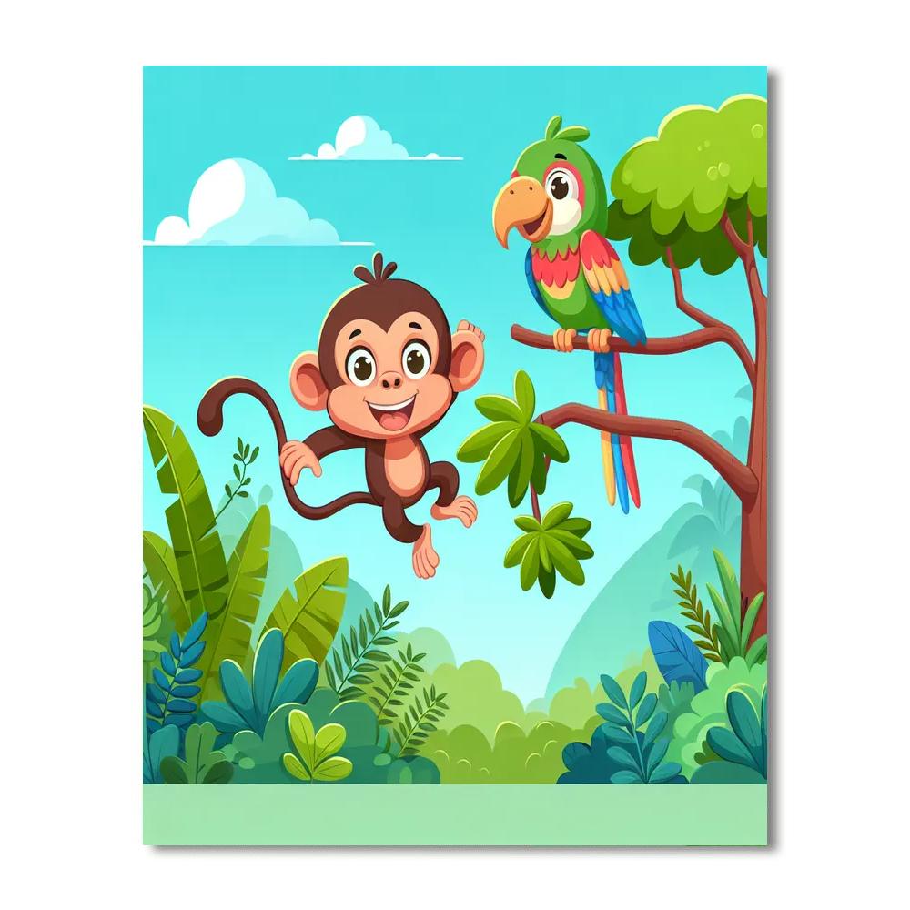 Adventure With Jungle Animals Painting Number Kit