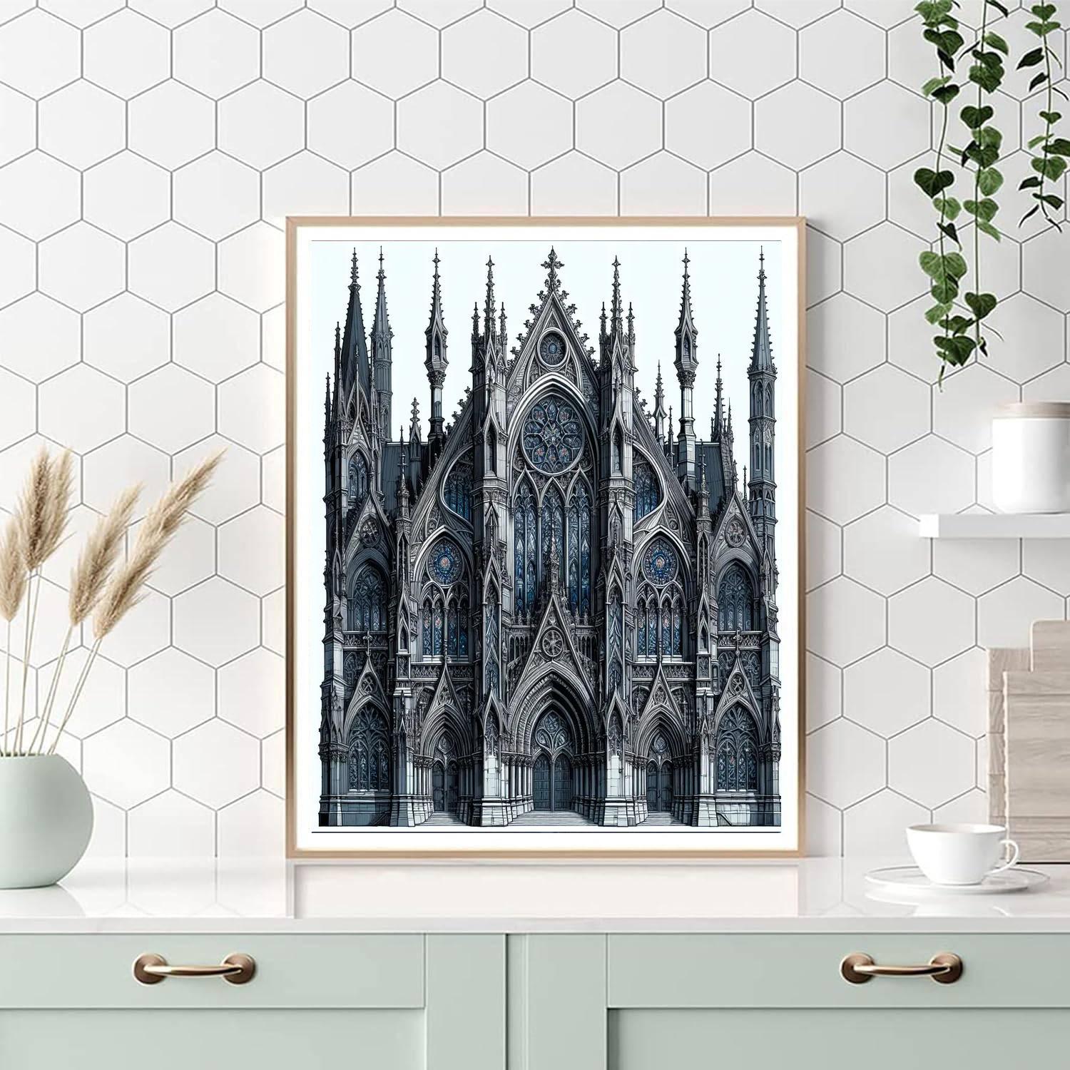 Gothic Architectural Elegance Number Painting
