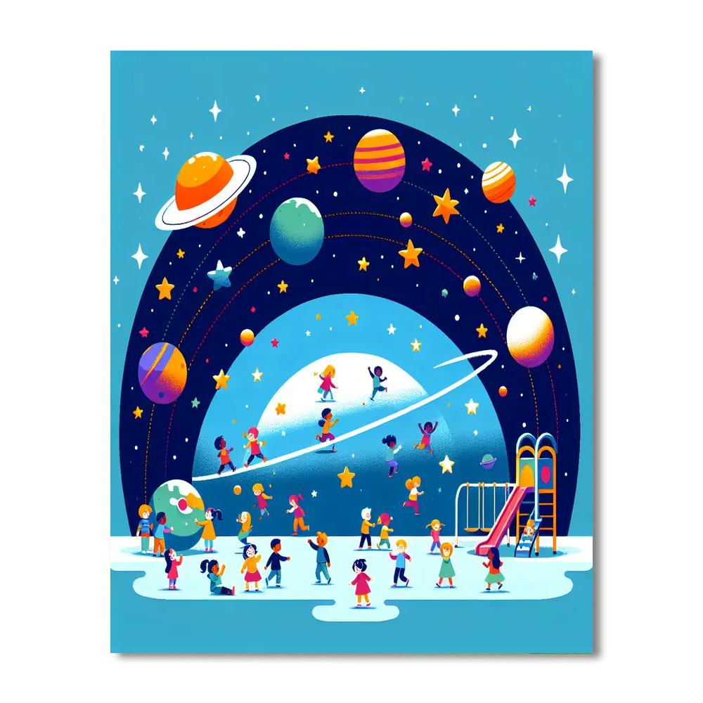 Space Adventure Playground Painting Number Kit