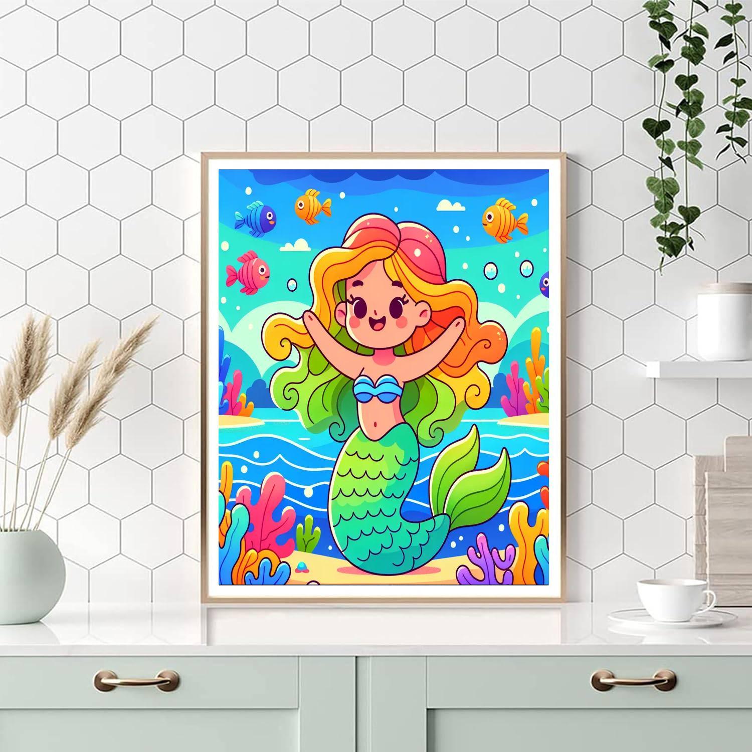 Mystic Mermaid Lagoon Painting Number Kit