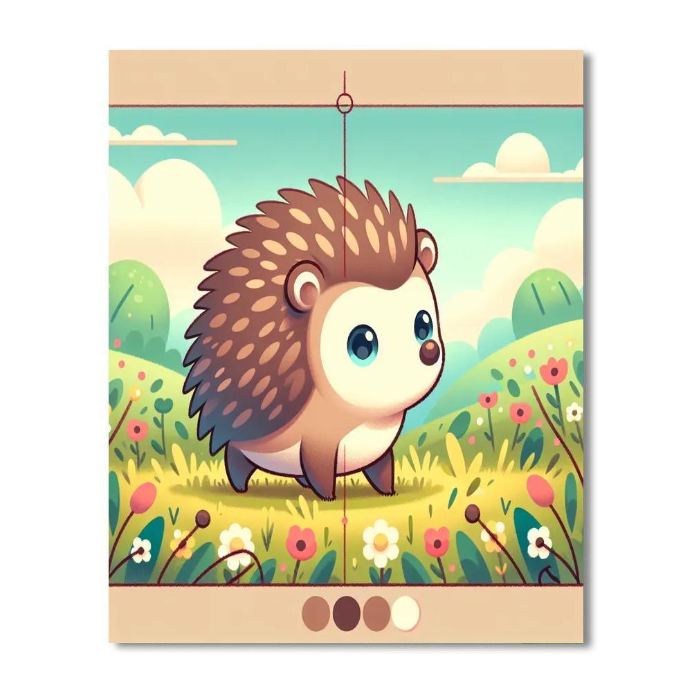 Lively Hedgehog Paint By Numbers Art