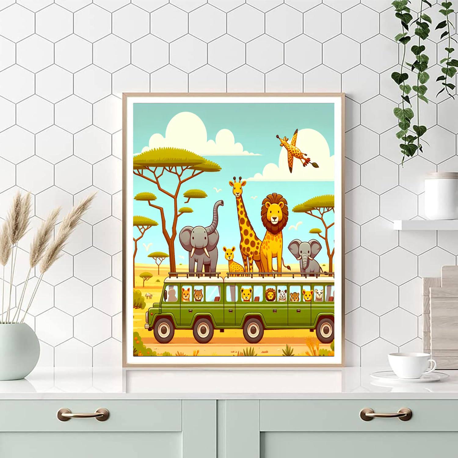 Safari Discovery Caravan Painting By Numbers Kit