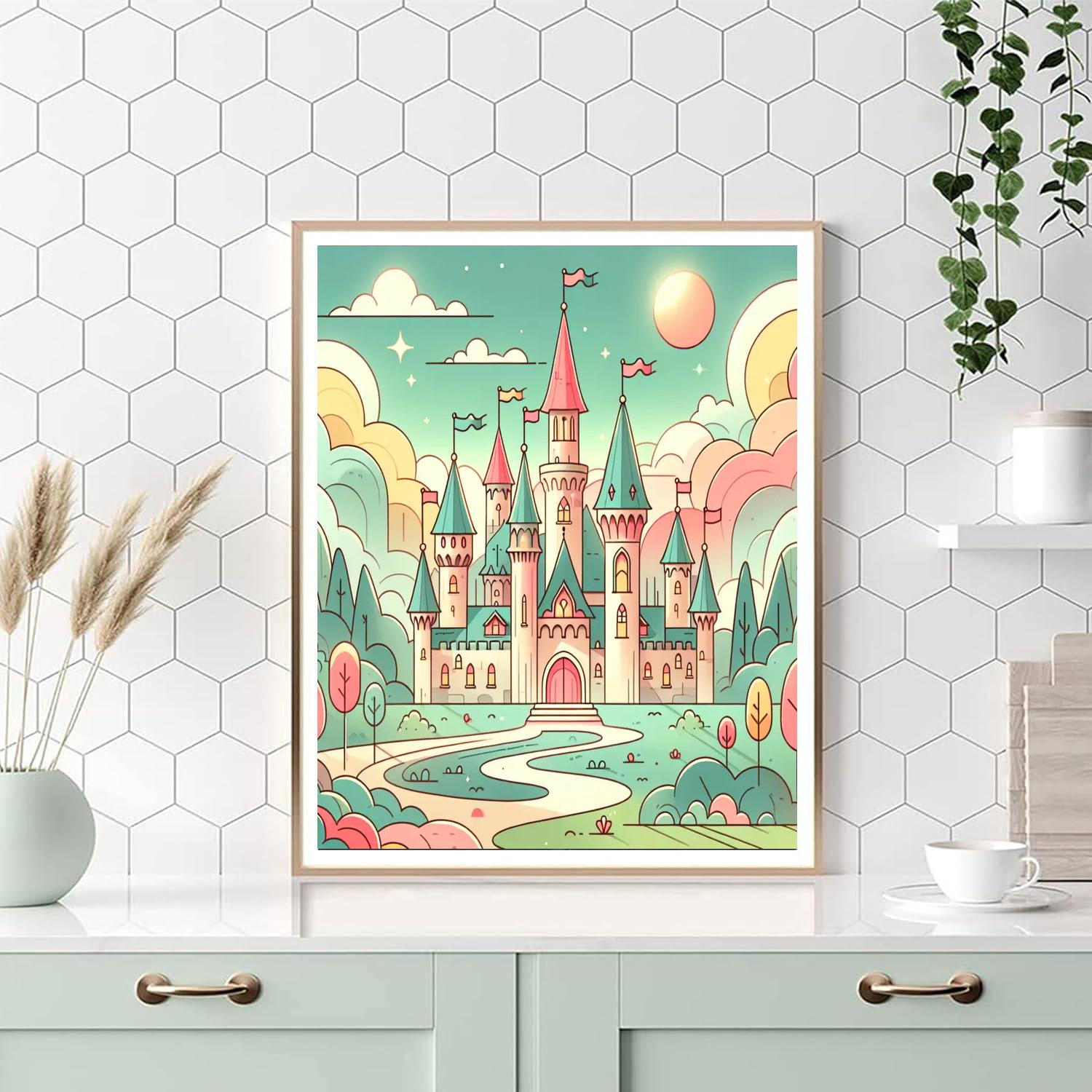 Fairytale Kingdom Castles Paint By Numbers Art