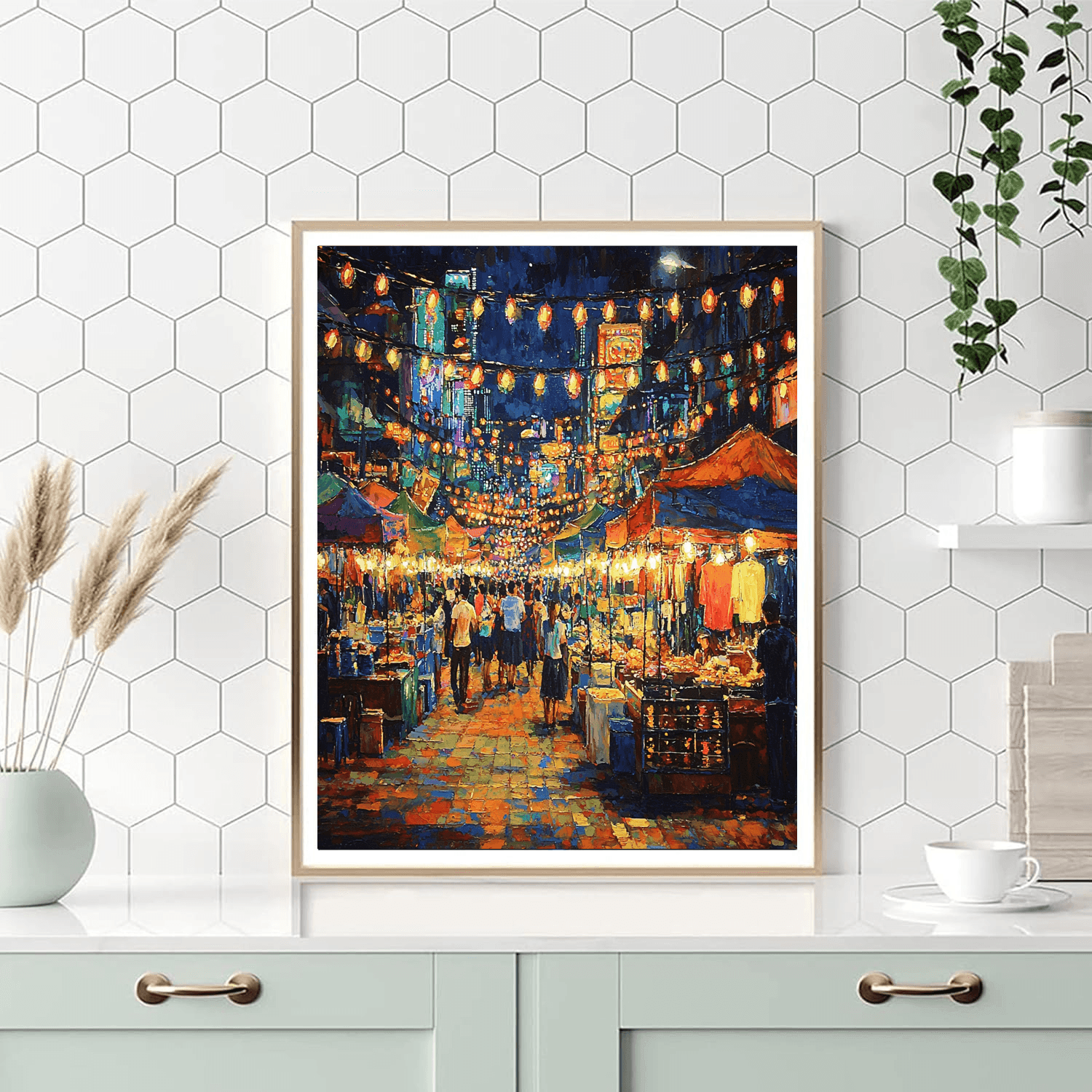 Temple Street Night Market - Hong Kong Numbered Painting Kits