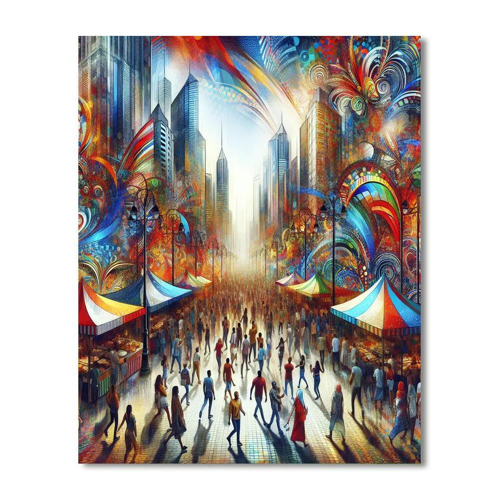 Vibrant Urban Festival DIY Paint By Numbers