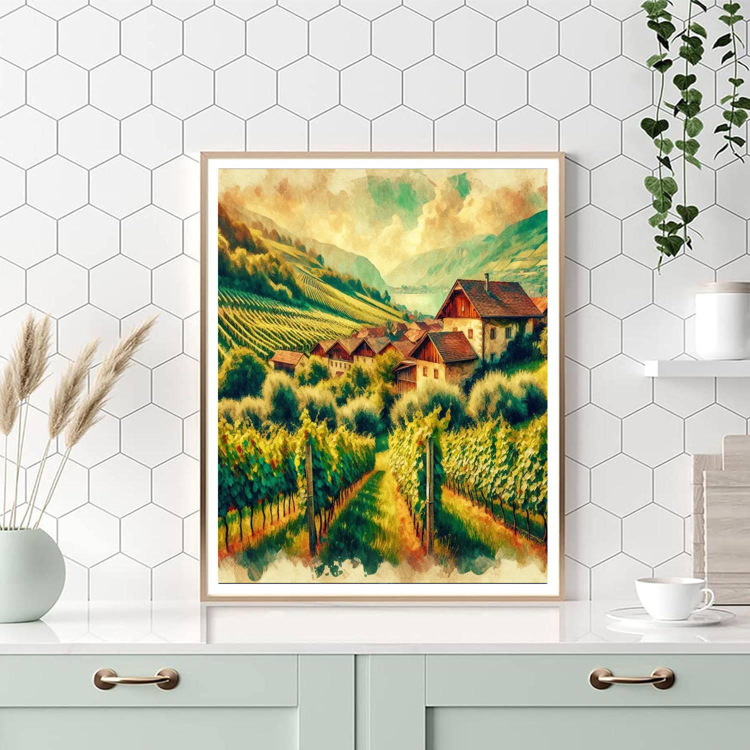 Picturesque Vineyard Stroll Numbered Painting Kits