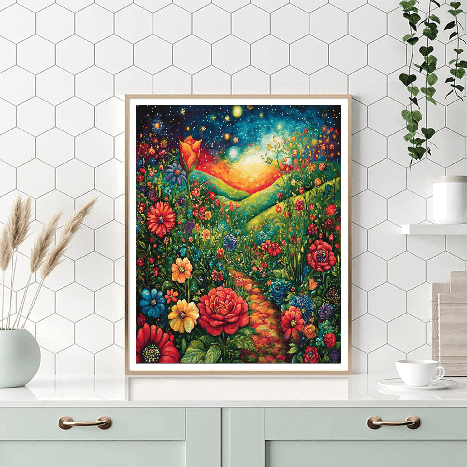 Frida Kahlo Inspired Celestial Garden Bliss  Painting By Numbers Kit