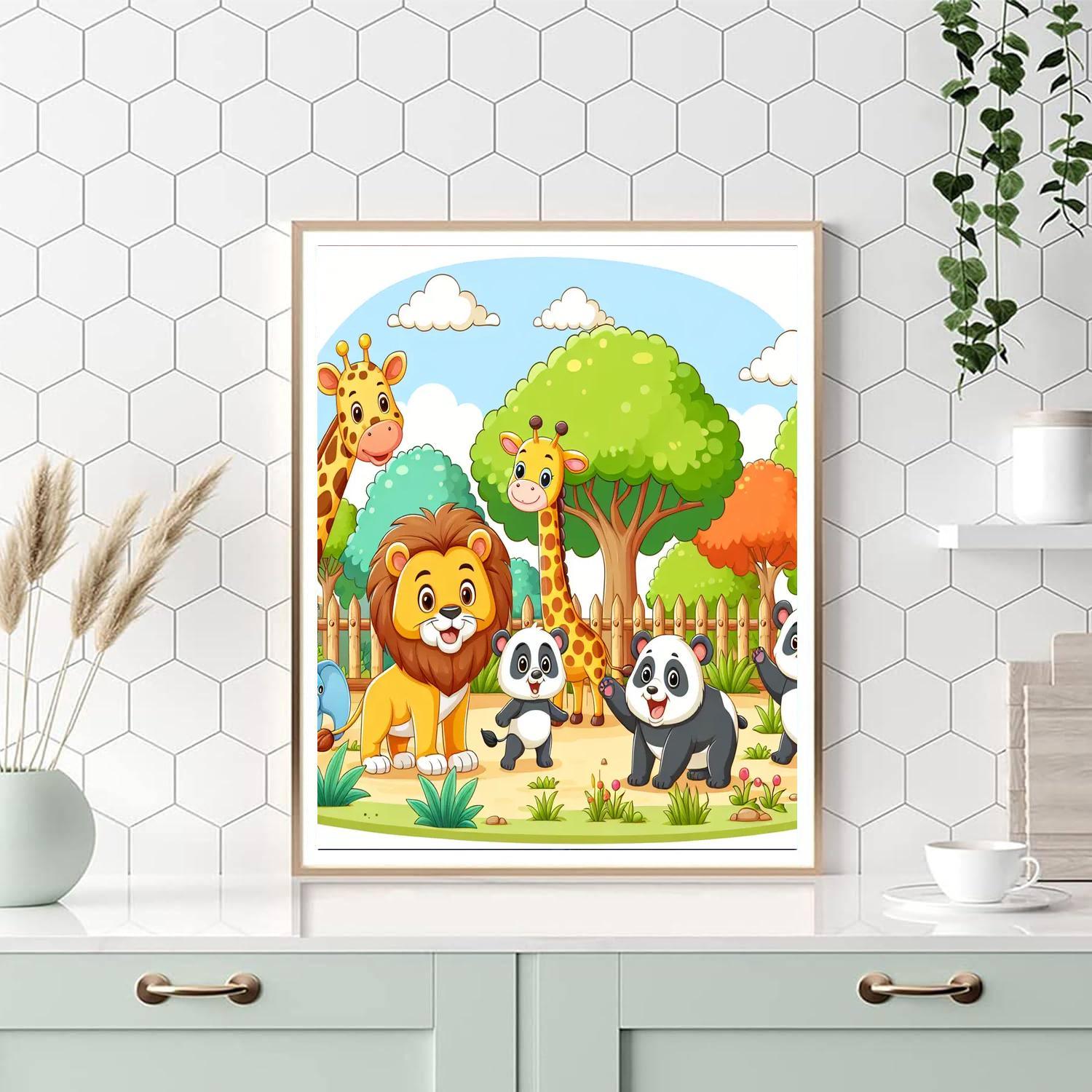 Playtime At The Zoo Numbered Painting Kits