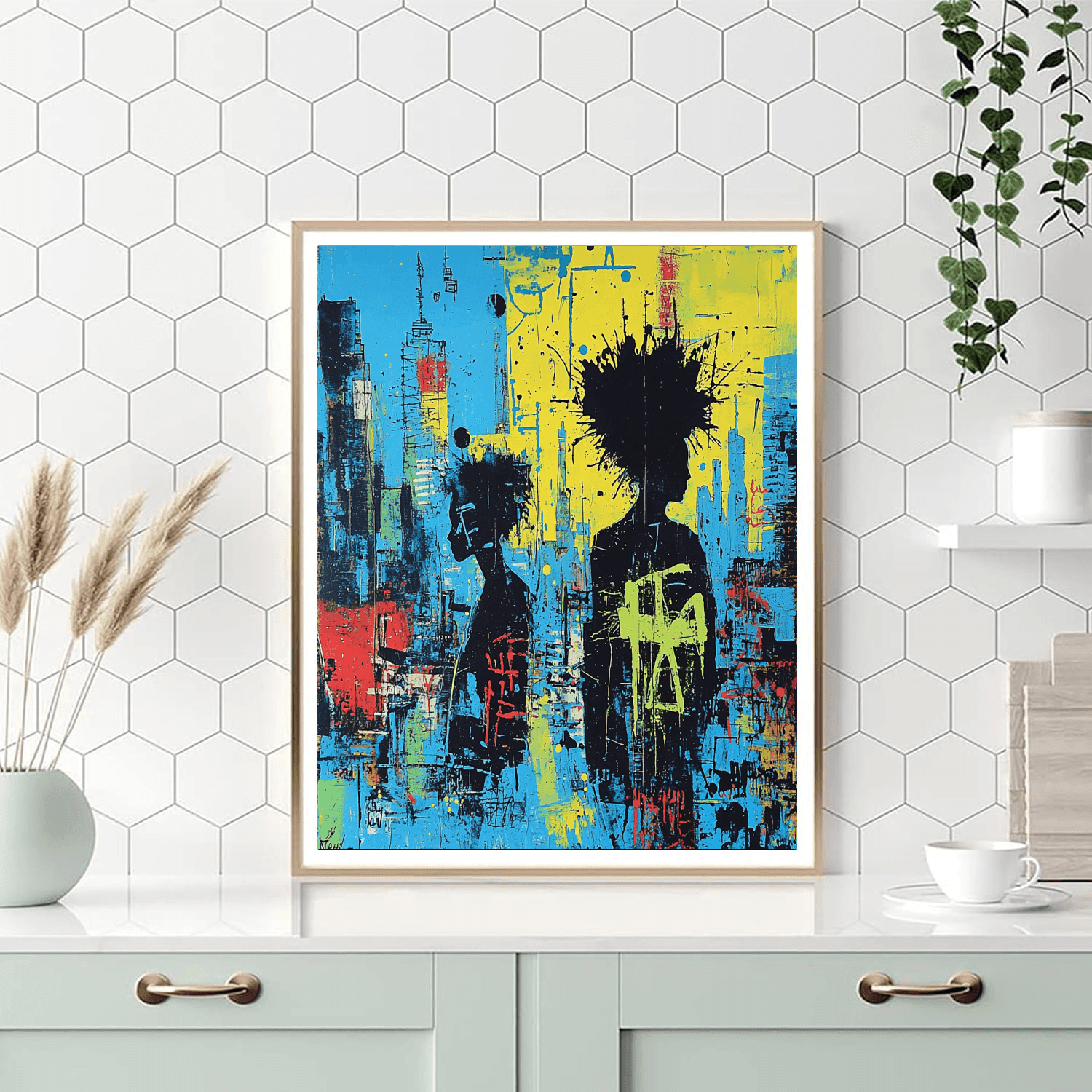 Jean-Michel Basquiat Inspired Whimsical Urban Serenade  Numbered Painting Kits