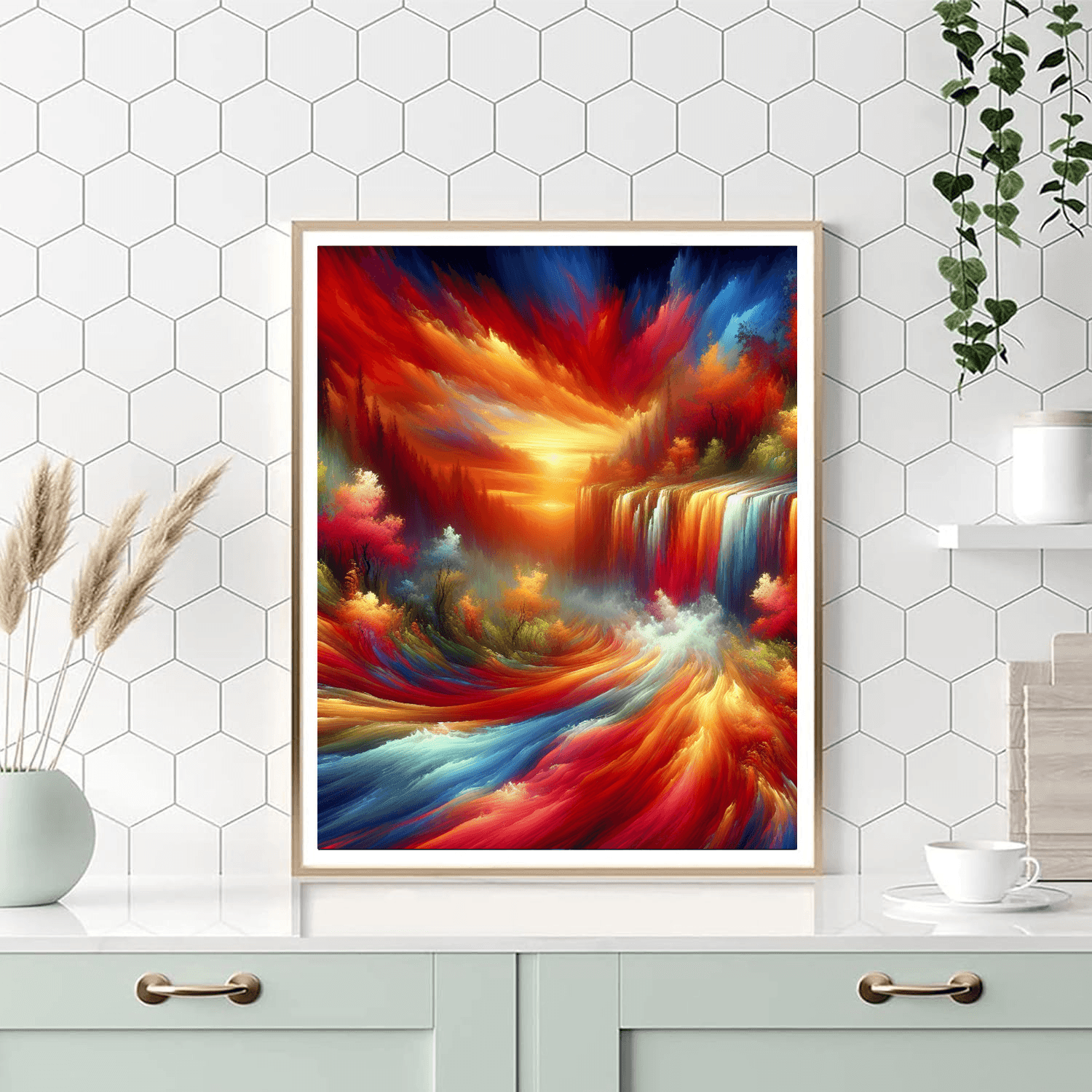 Crimson Cascade Painting By Numbers Kit