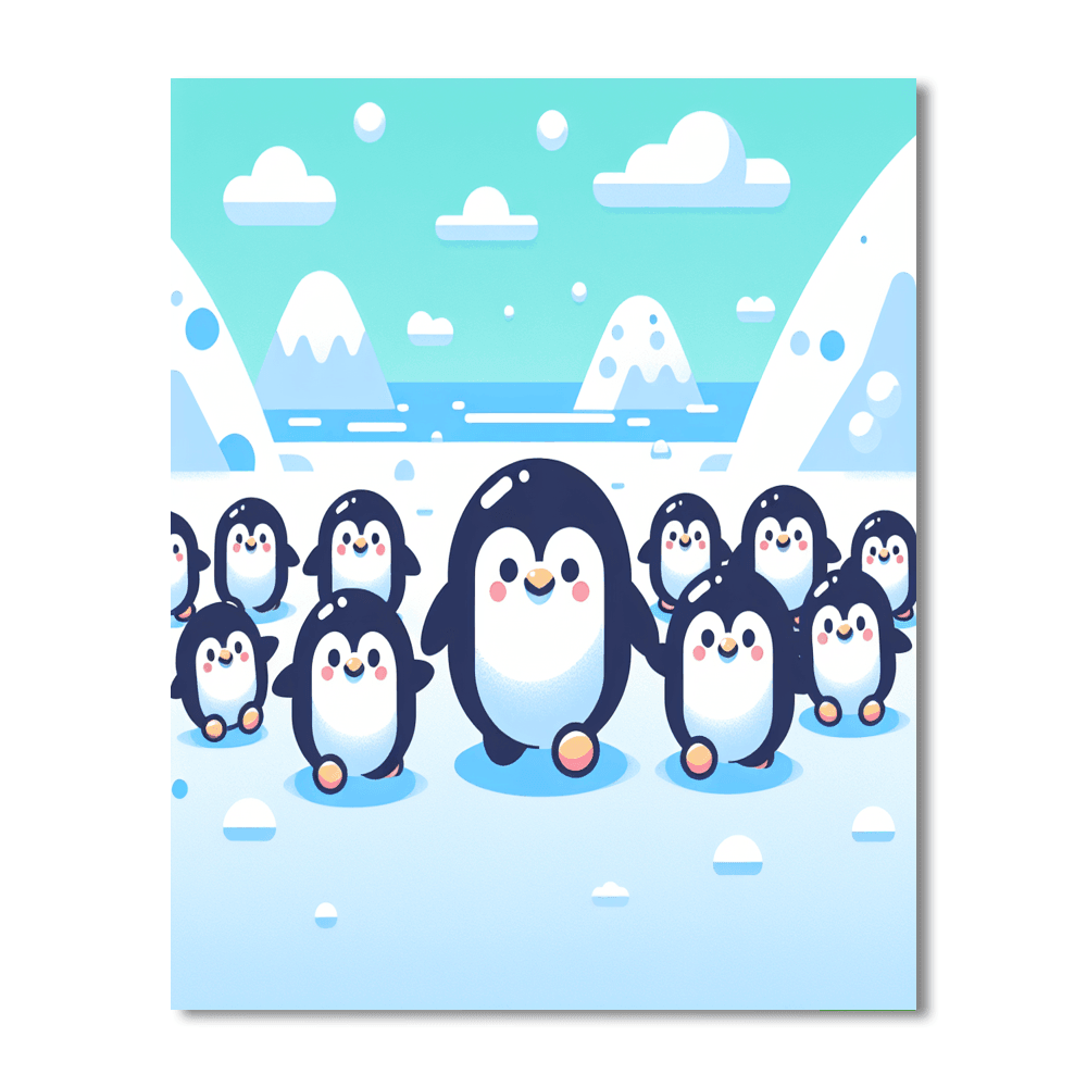 Arctic Adventures With Cozy Penguins Paint By Number