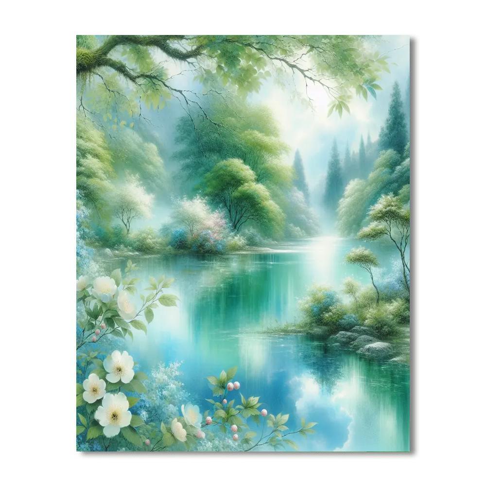 Dreamy Enchanted Lake Painting Number Kit