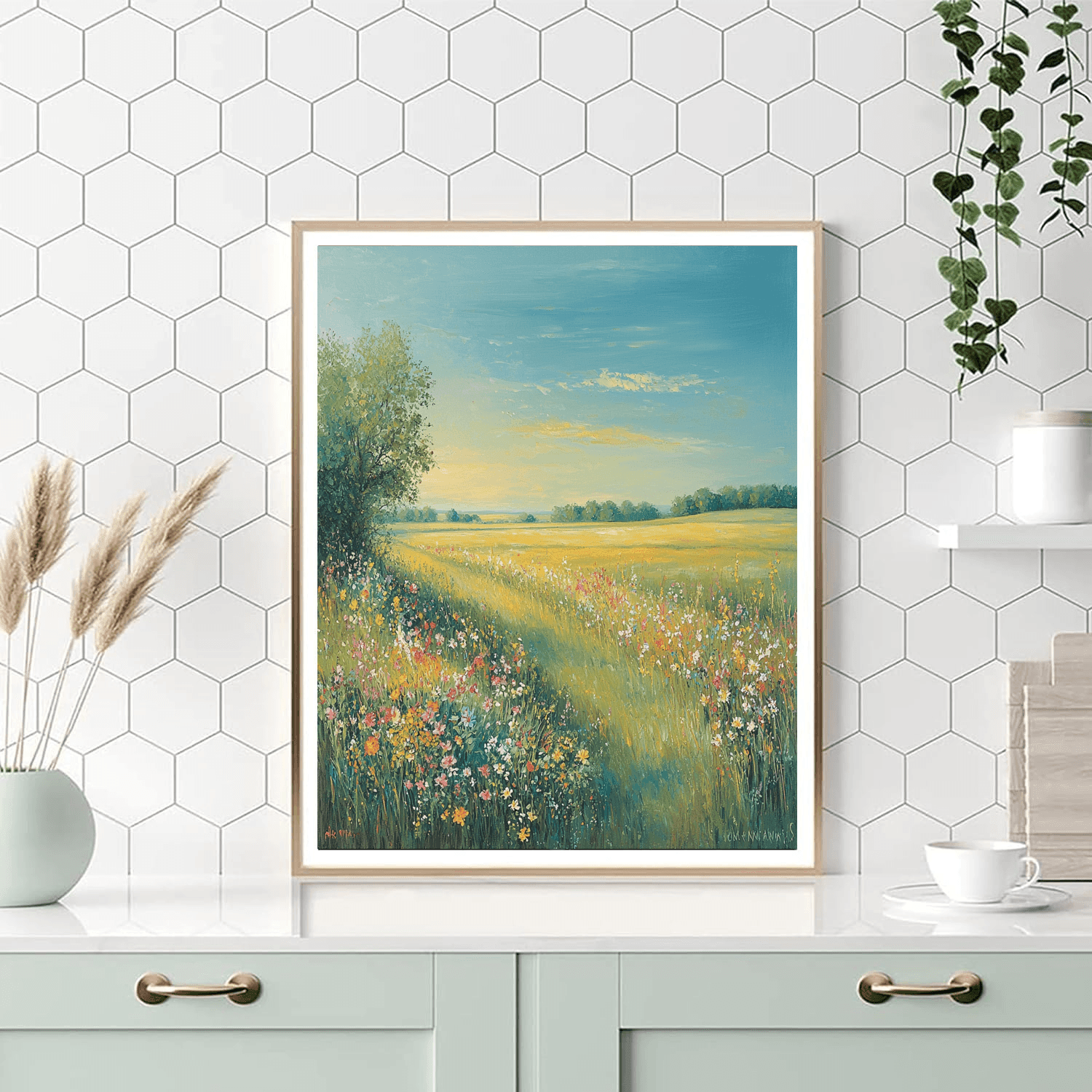 John Constable Inspired Tranquil Meadows  Paint By Numbers Art