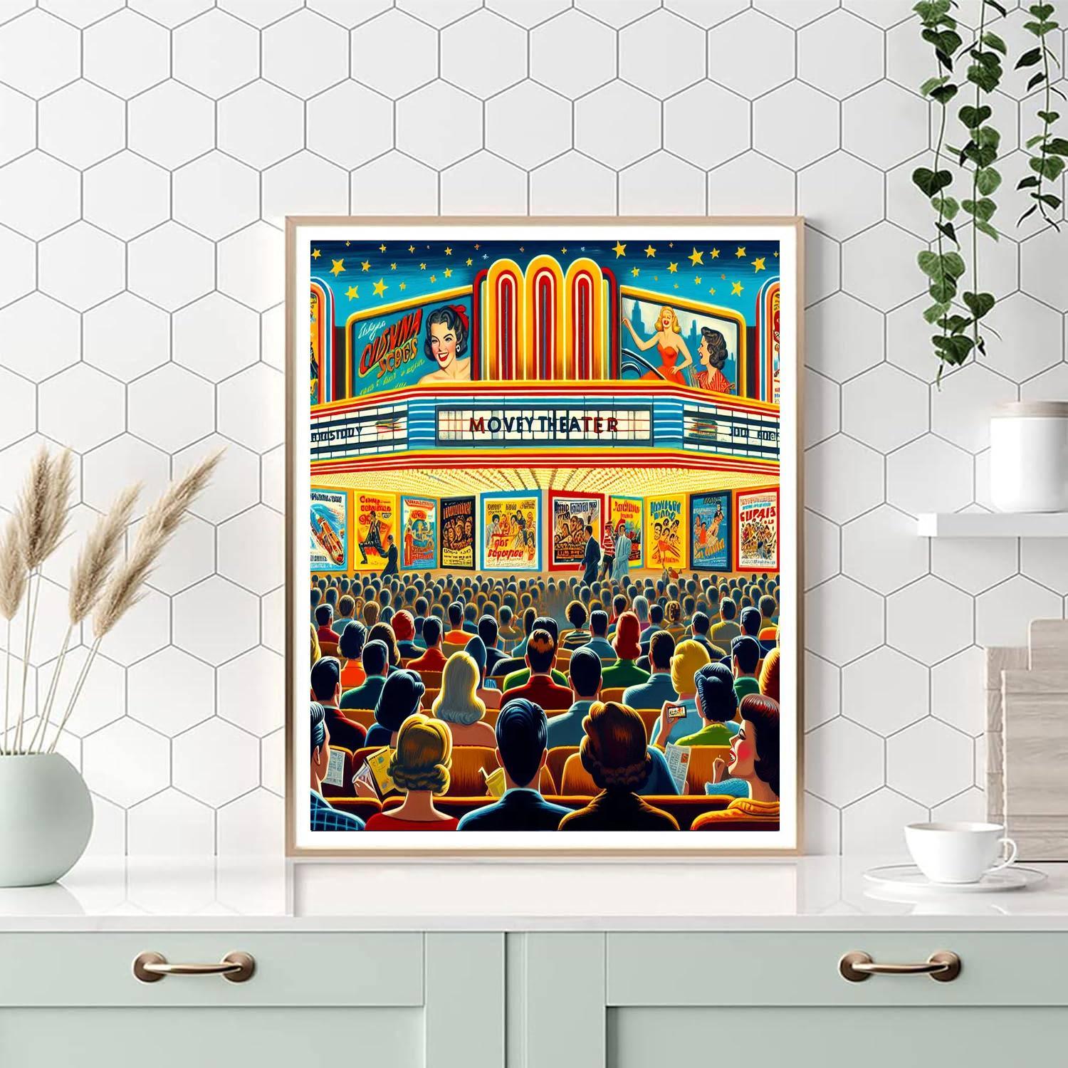Retro Movie Night Paint By Number