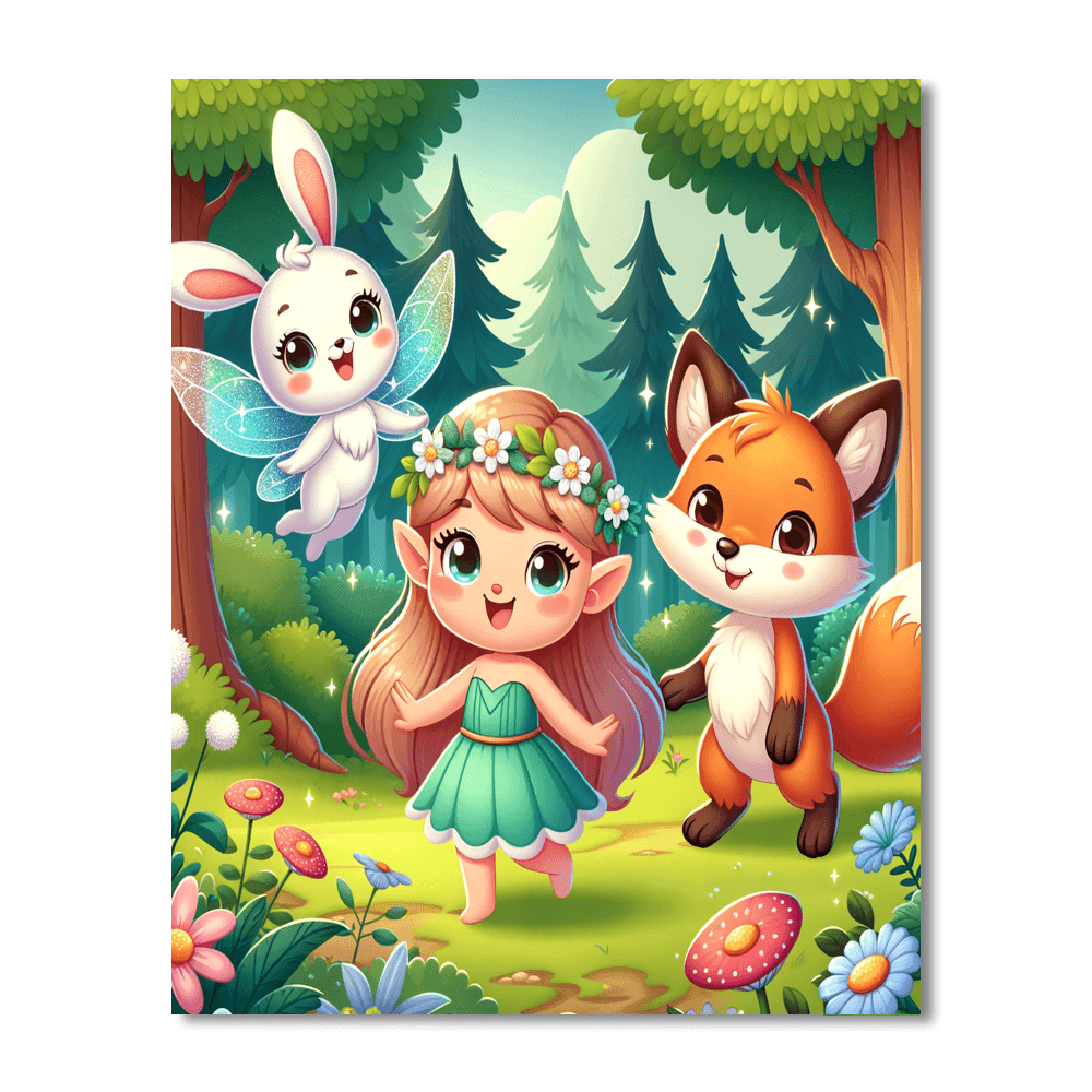 Cute Woodland Fairy Tale Painting By Numbers Kit