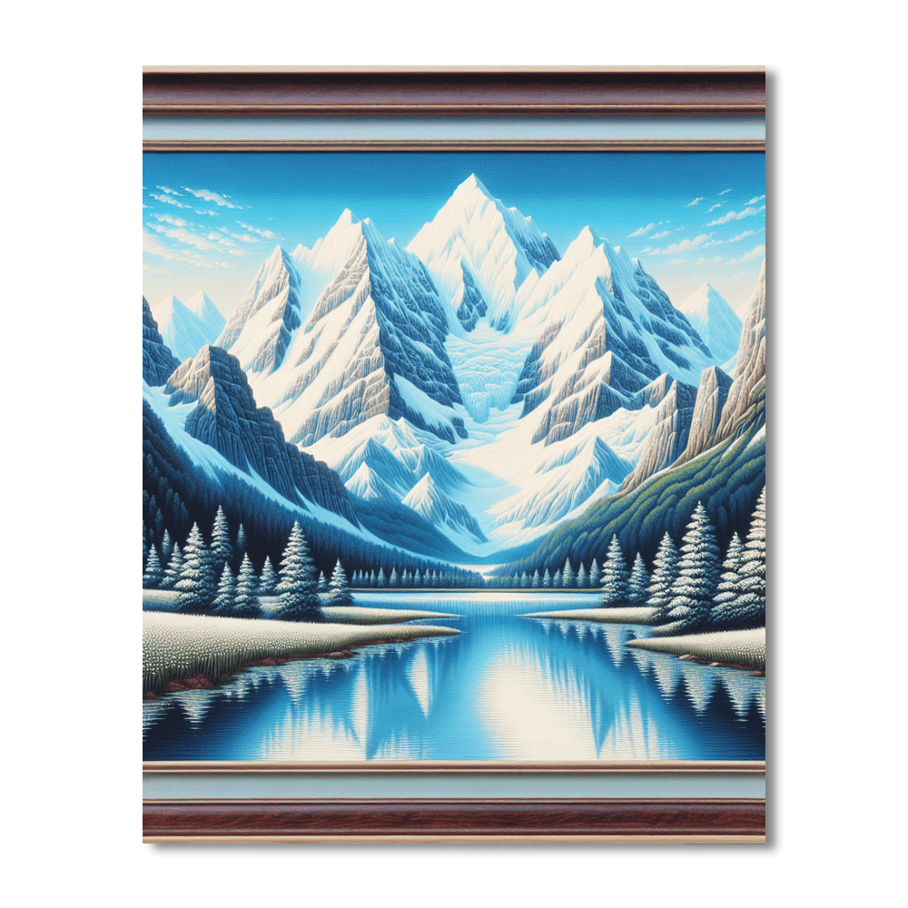 Majestic Alpine Retreat Number Painting