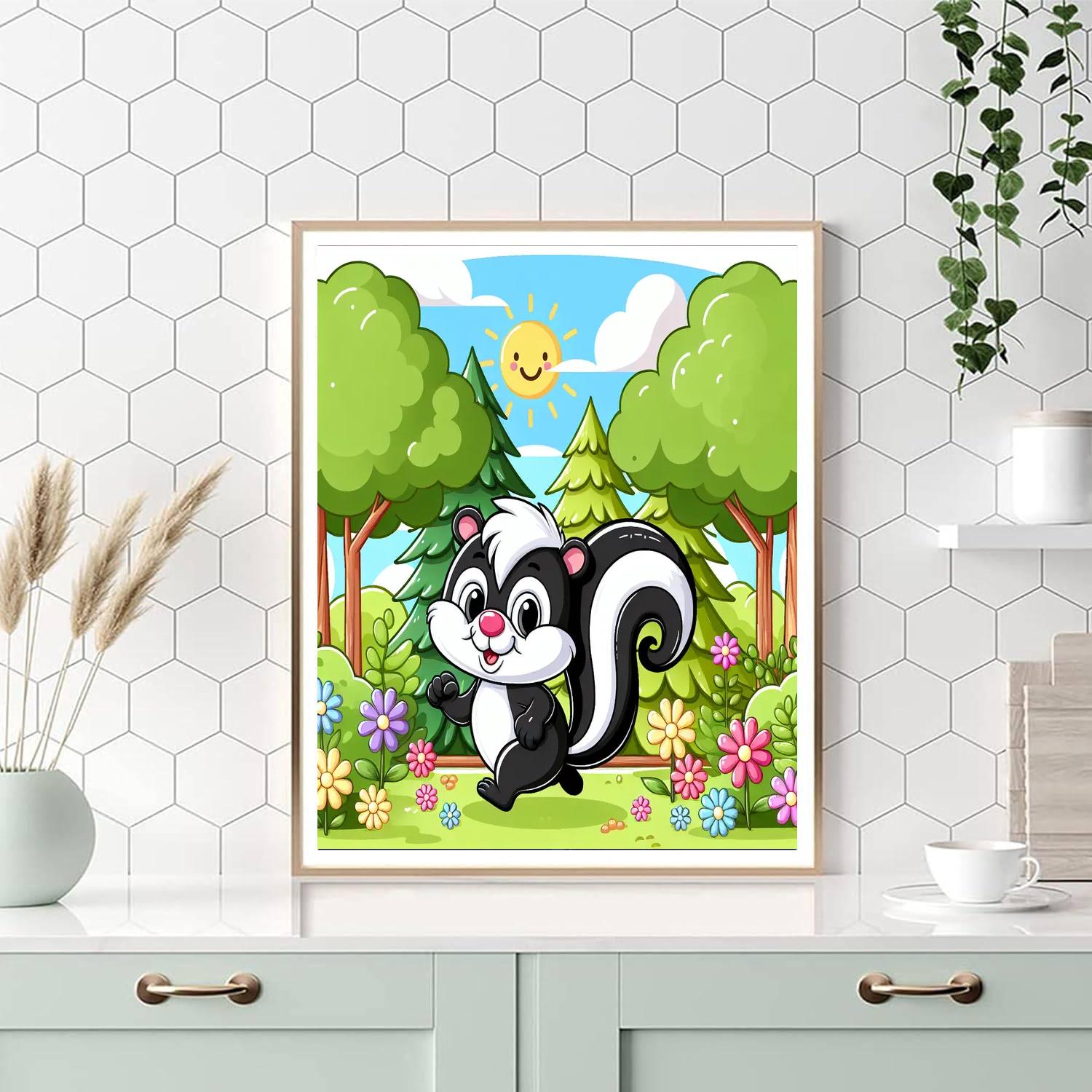 Cheerful Skunk Paint By Number