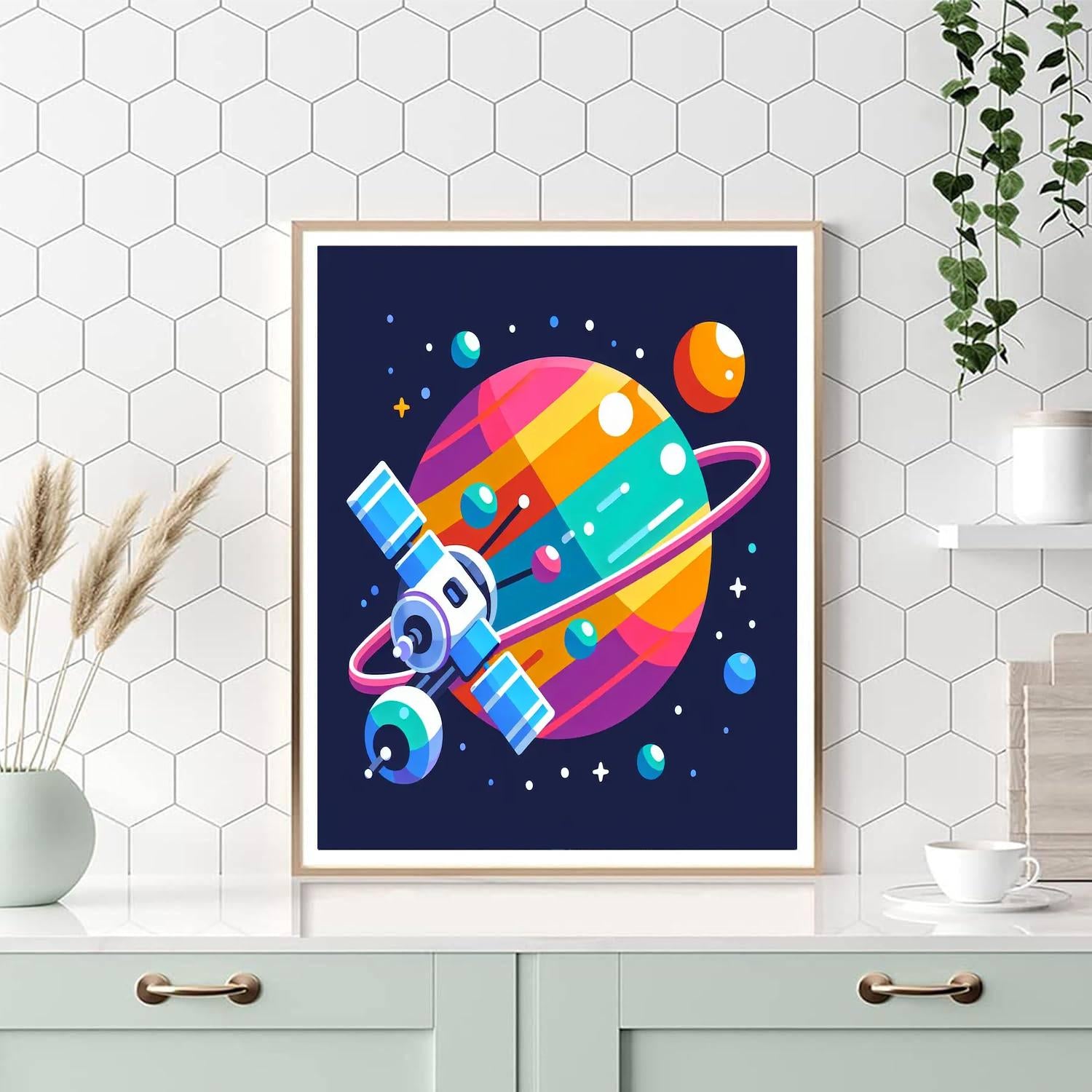 Space Station Explorer Painting Number Kit