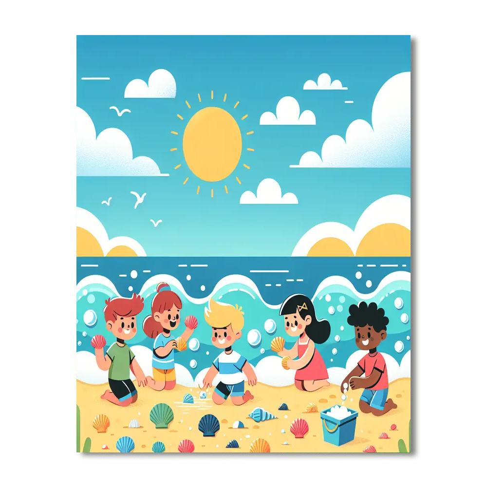 Sunny Seashell Discovery Paint By Numbers