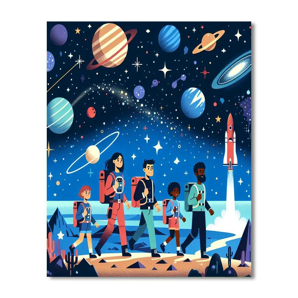 Space Explorers' Quest Paint By Color