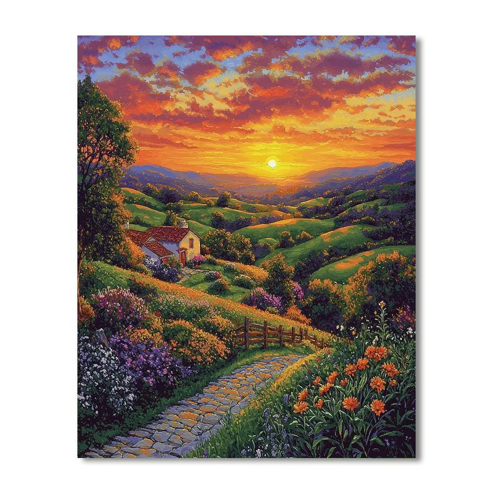 Thomas Kinkade Inspired Melody Of The Sky  Painting By Numbers Kit