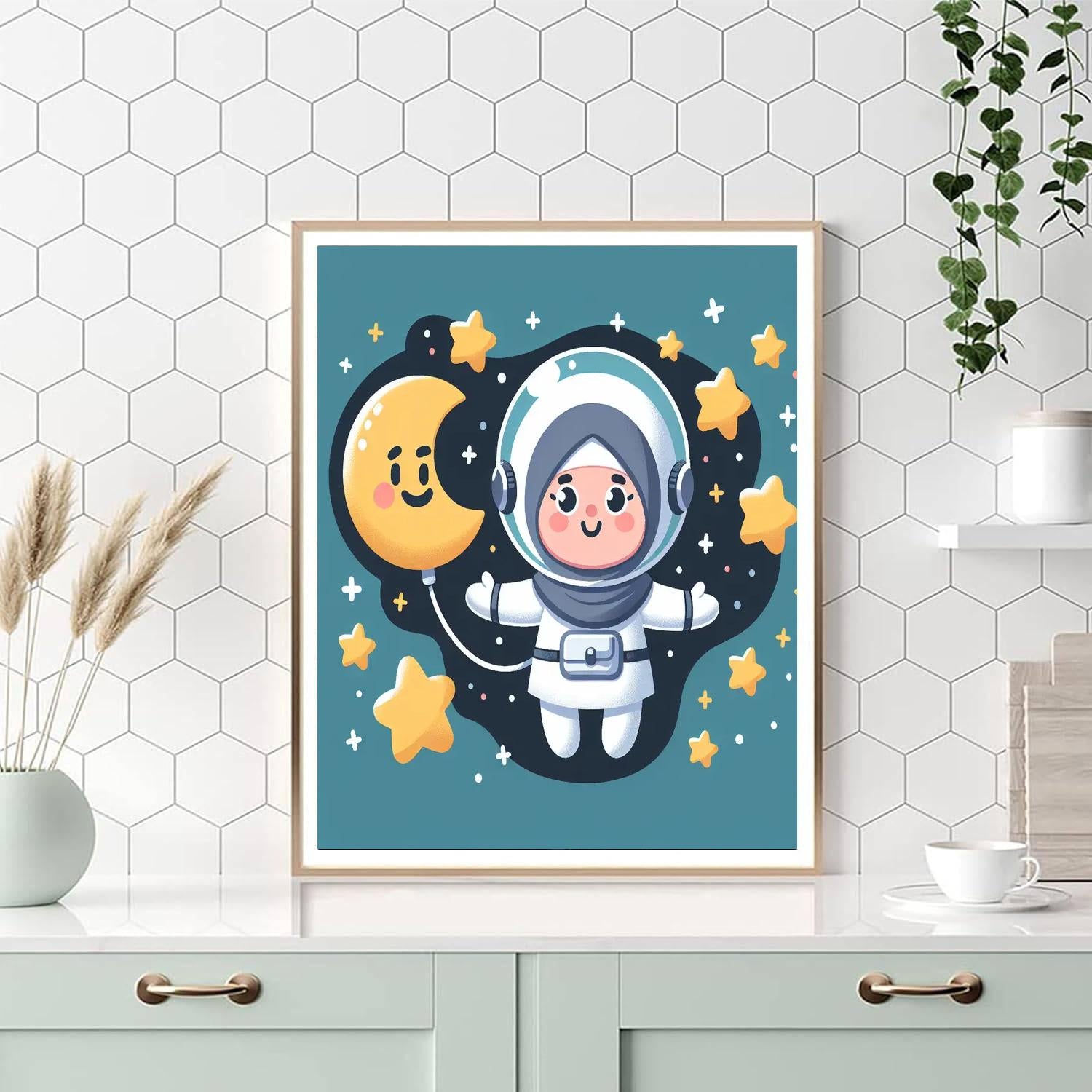 Curious Little Astronaut Painting Number Kit