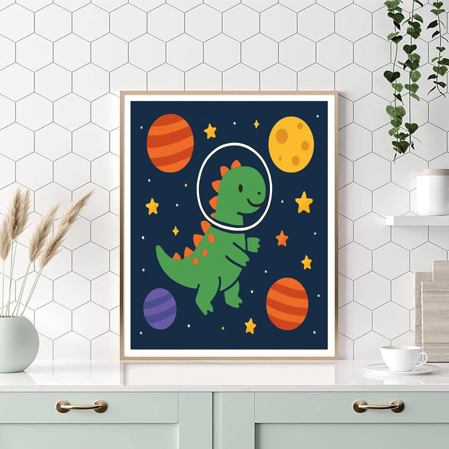 Outer Space Dino Adventure Paint By Numbers