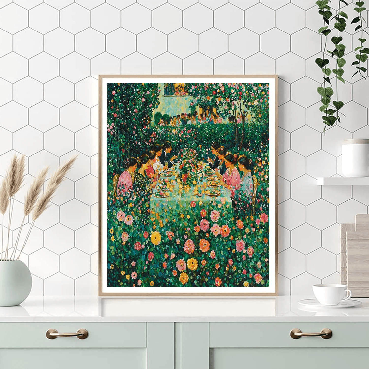 Gustav Klimt Inspired Colorful Garden Party  Paint By Numbers Art