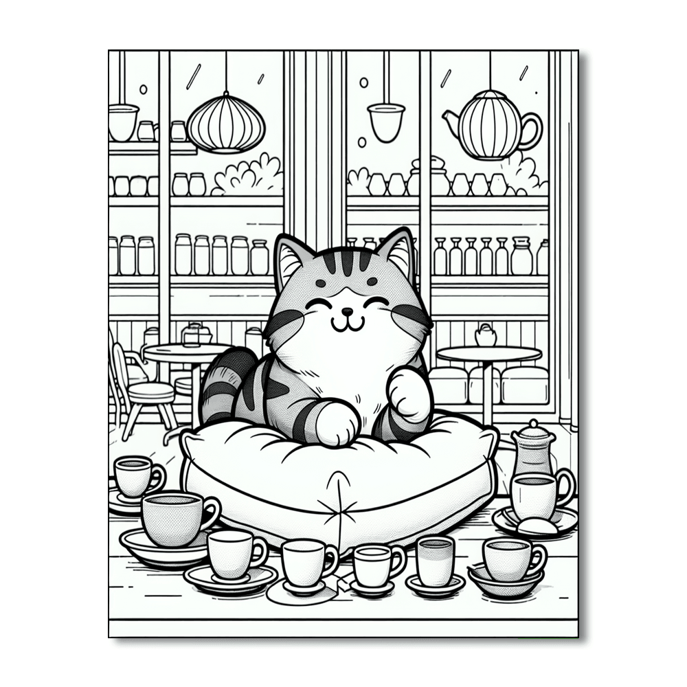 Charming Cat Café DIY Paint By Numbers