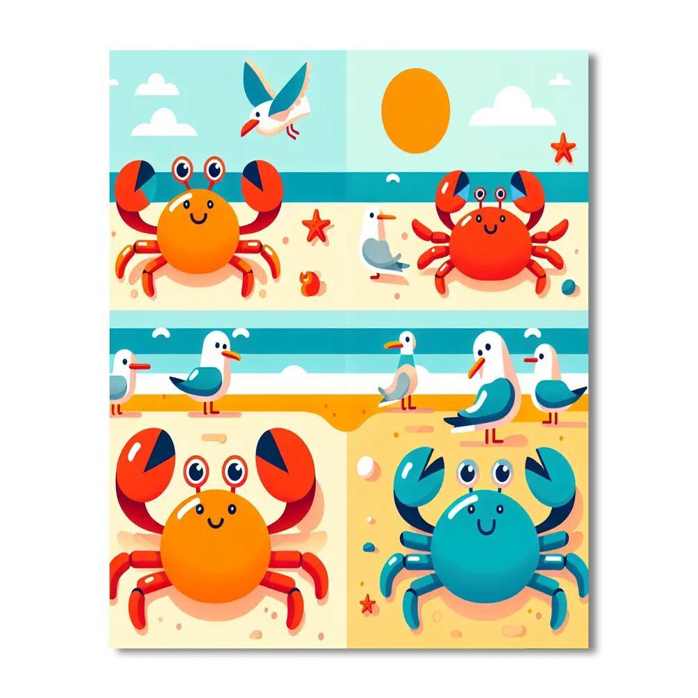 Sunny Seaside Stroll Paint By Numbers Art