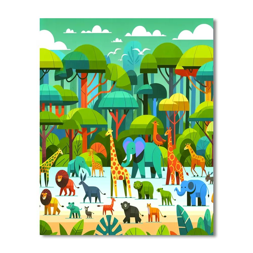 Tribal Jungle Safari Painting Number Kit