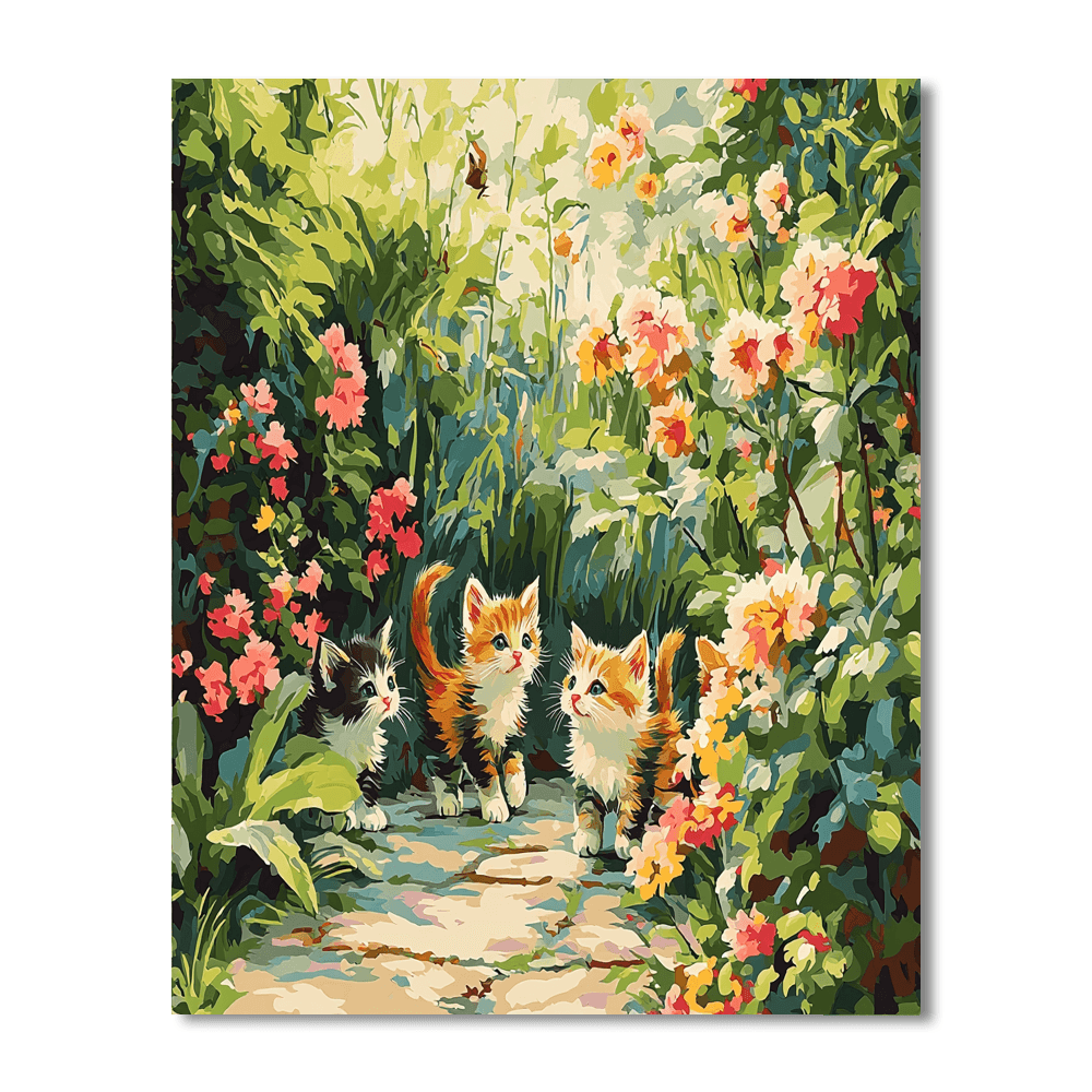Beatrix Potter Inspired Charming Kittens  Paint By Numbers Art
