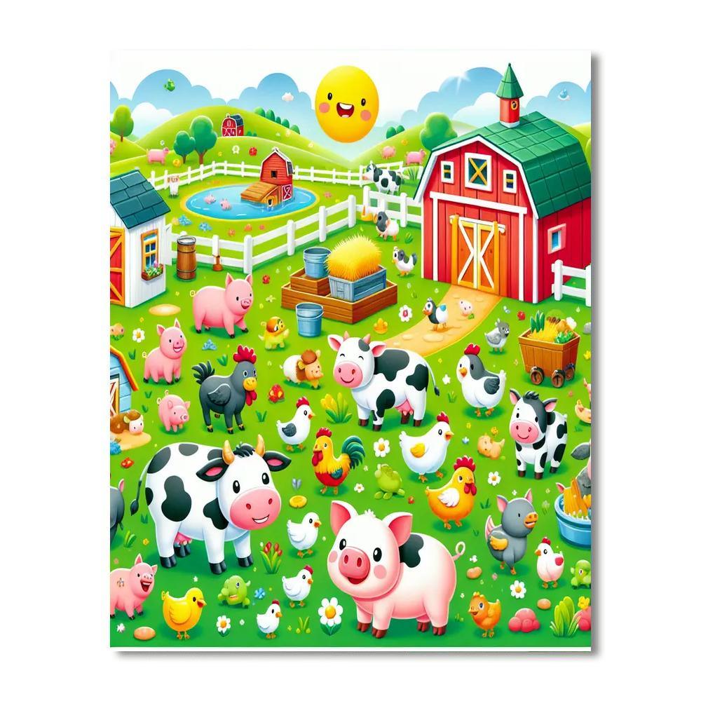 Charming Farmyard Adventure Paint By Numbers Kits