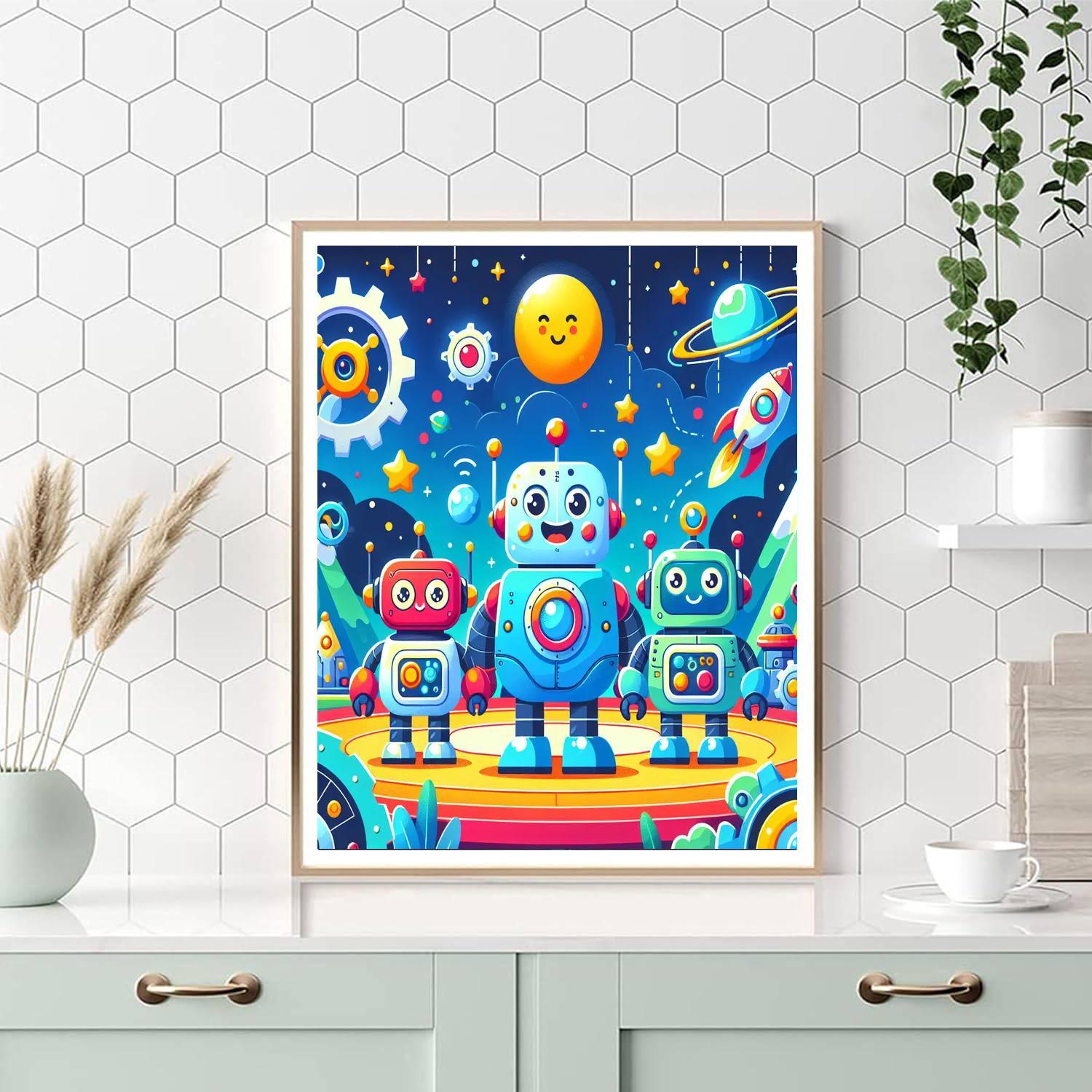 Robot Exploration Zone Painting By Numbers Kit