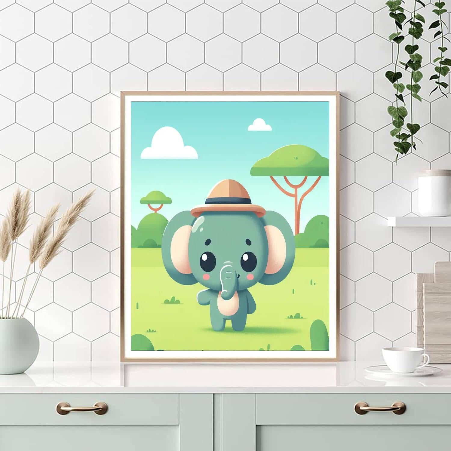 Adventure Elephant Painting By Numbers Kit