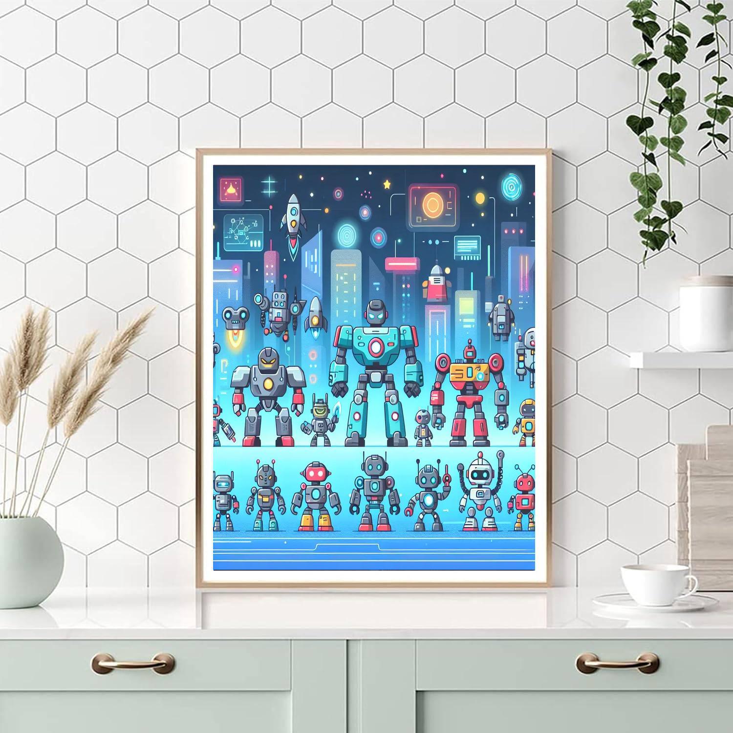 Robot Warriors DIY Paint By Numbers