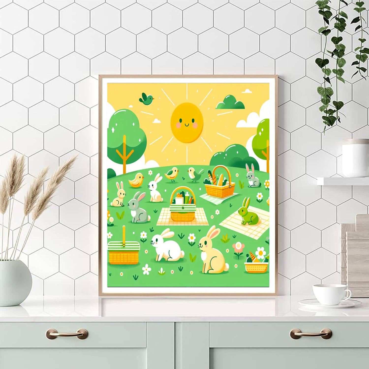 Cheerful Countryside Picnic Paint By Color