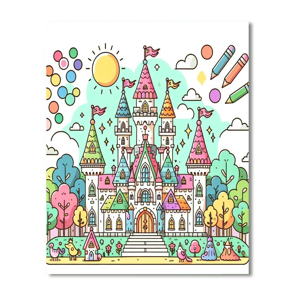 Dazzling Fairy Tale Castle Number Painting