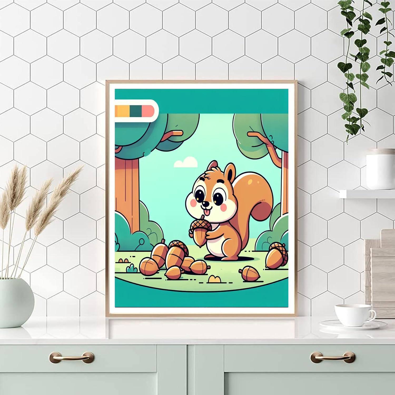 Cheeky Chipmunk Challenge Paint By Numbers Art