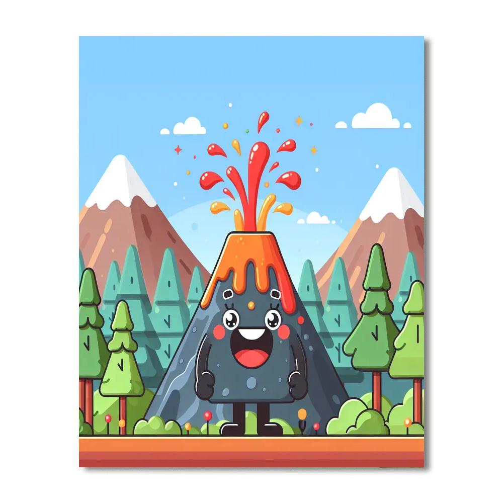Bubbling Volcanoes Paint By Numbers Art