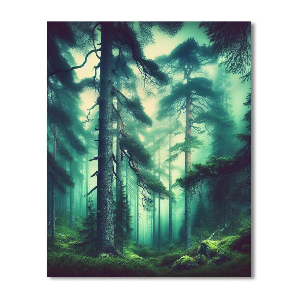 Mystic Nordic Forest Painting Number Kit