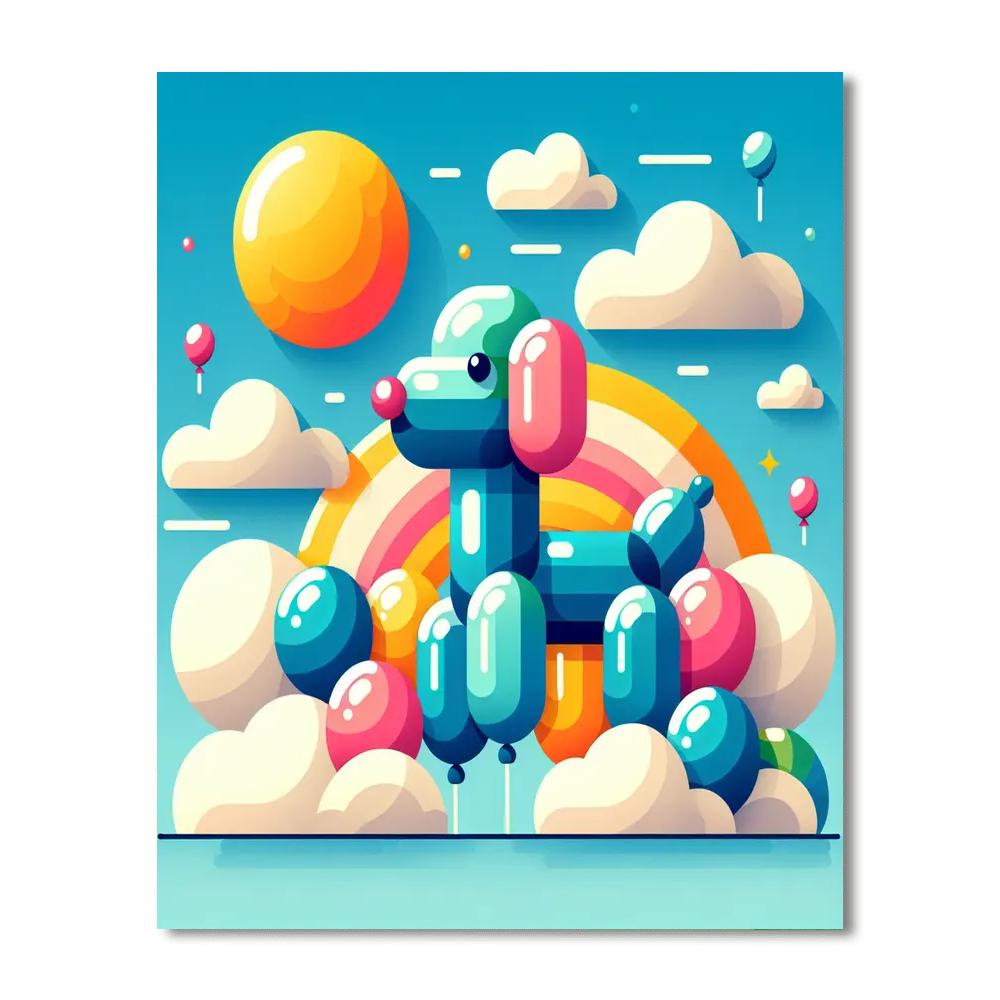 Cheery Balloon Animal Paint By Numbers Art