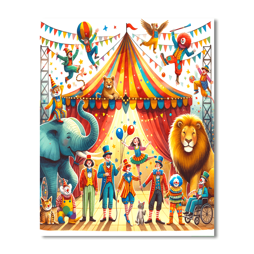 Joyful Circus Animals Paint By Numbers Kits